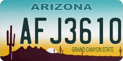 AZ license plate AFJ3610
