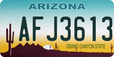 AZ license plate AFJ3613