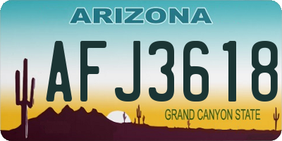 AZ license plate AFJ3618