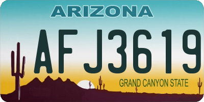 AZ license plate AFJ3619