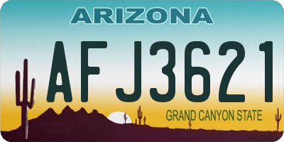 AZ license plate AFJ3621