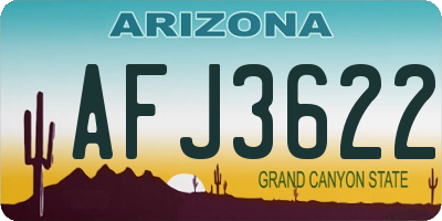 AZ license plate AFJ3622
