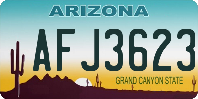 AZ license plate AFJ3623
