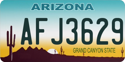 AZ license plate AFJ3629