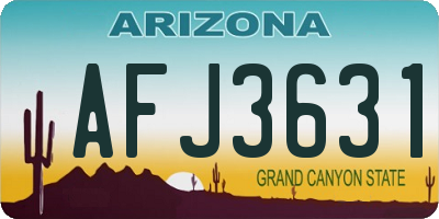 AZ license plate AFJ3631