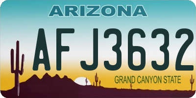 AZ license plate AFJ3632