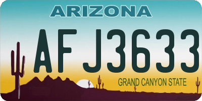 AZ license plate AFJ3633