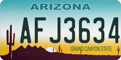AZ license plate AFJ3634