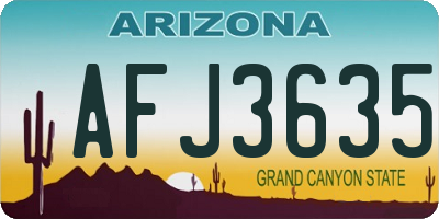 AZ license plate AFJ3635