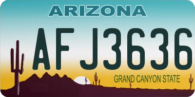 AZ license plate AFJ3636