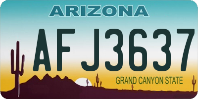 AZ license plate AFJ3637