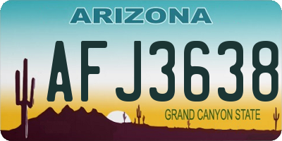 AZ license plate AFJ3638