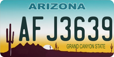 AZ license plate AFJ3639