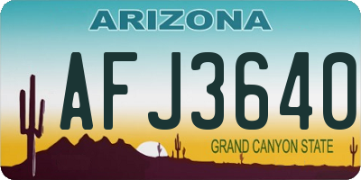 AZ license plate AFJ3640