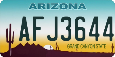 AZ license plate AFJ3644