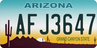 AZ license plate AFJ3647
