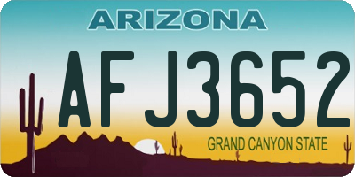 AZ license plate AFJ3652