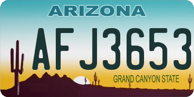 AZ license plate AFJ3653