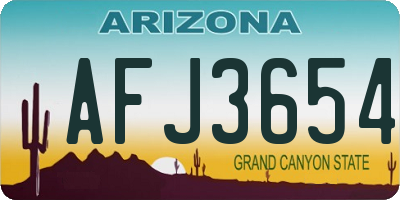 AZ license plate AFJ3654