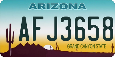 AZ license plate AFJ3658