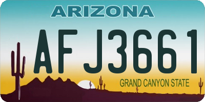 AZ license plate AFJ3661