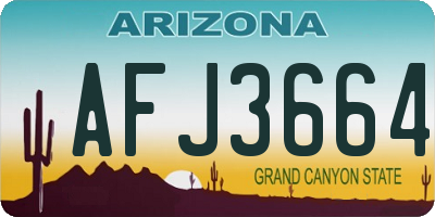 AZ license plate AFJ3664
