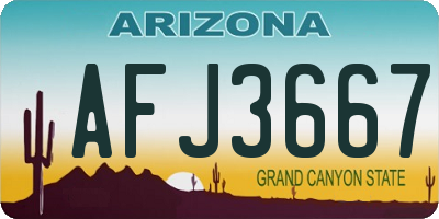 AZ license plate AFJ3667