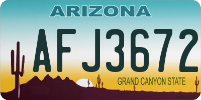AZ license plate AFJ3672