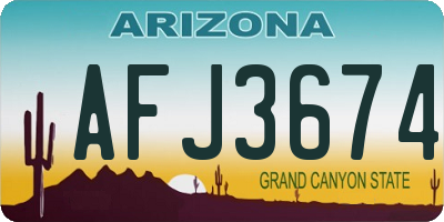AZ license plate AFJ3674