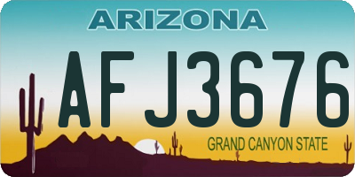 AZ license plate AFJ3676