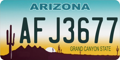 AZ license plate AFJ3677