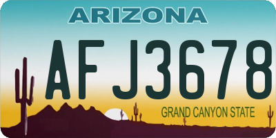 AZ license plate AFJ3678