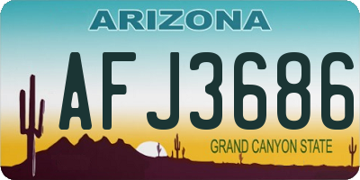 AZ license plate AFJ3686