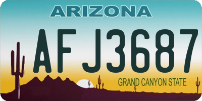 AZ license plate AFJ3687