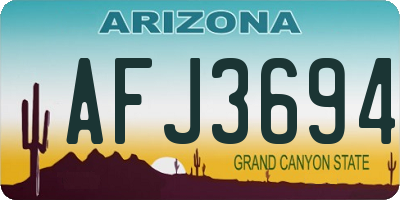 AZ license plate AFJ3694