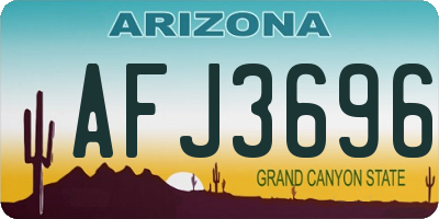 AZ license plate AFJ3696