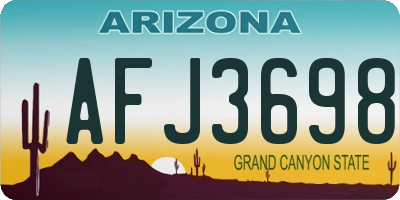 AZ license plate AFJ3698