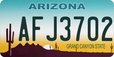 AZ license plate AFJ3702