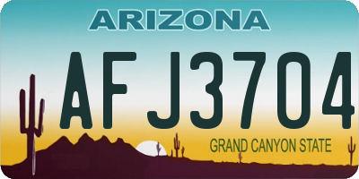 AZ license plate AFJ3704
