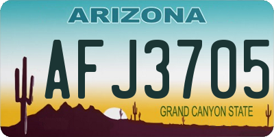 AZ license plate AFJ3705