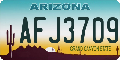 AZ license plate AFJ3709