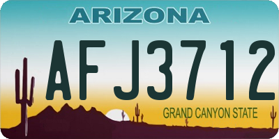 AZ license plate AFJ3712