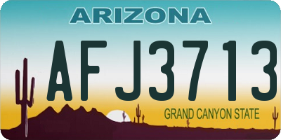 AZ license plate AFJ3713