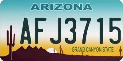AZ license plate AFJ3715