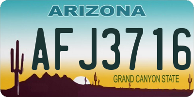 AZ license plate AFJ3716