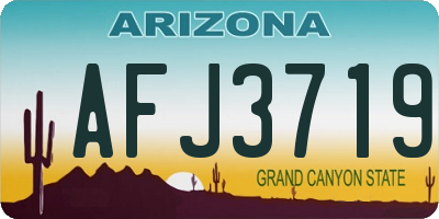 AZ license plate AFJ3719