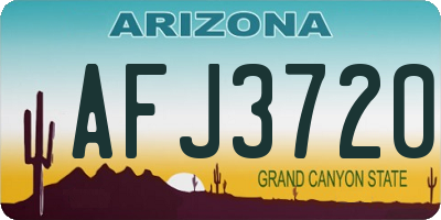AZ license plate AFJ3720