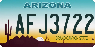 AZ license plate AFJ3722