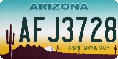 AZ license plate AFJ3728