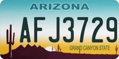 AZ license plate AFJ3729